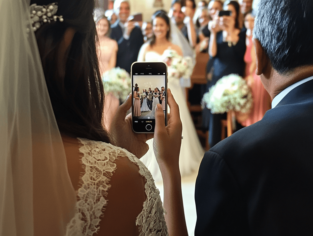 A lady taking a photo on her phone